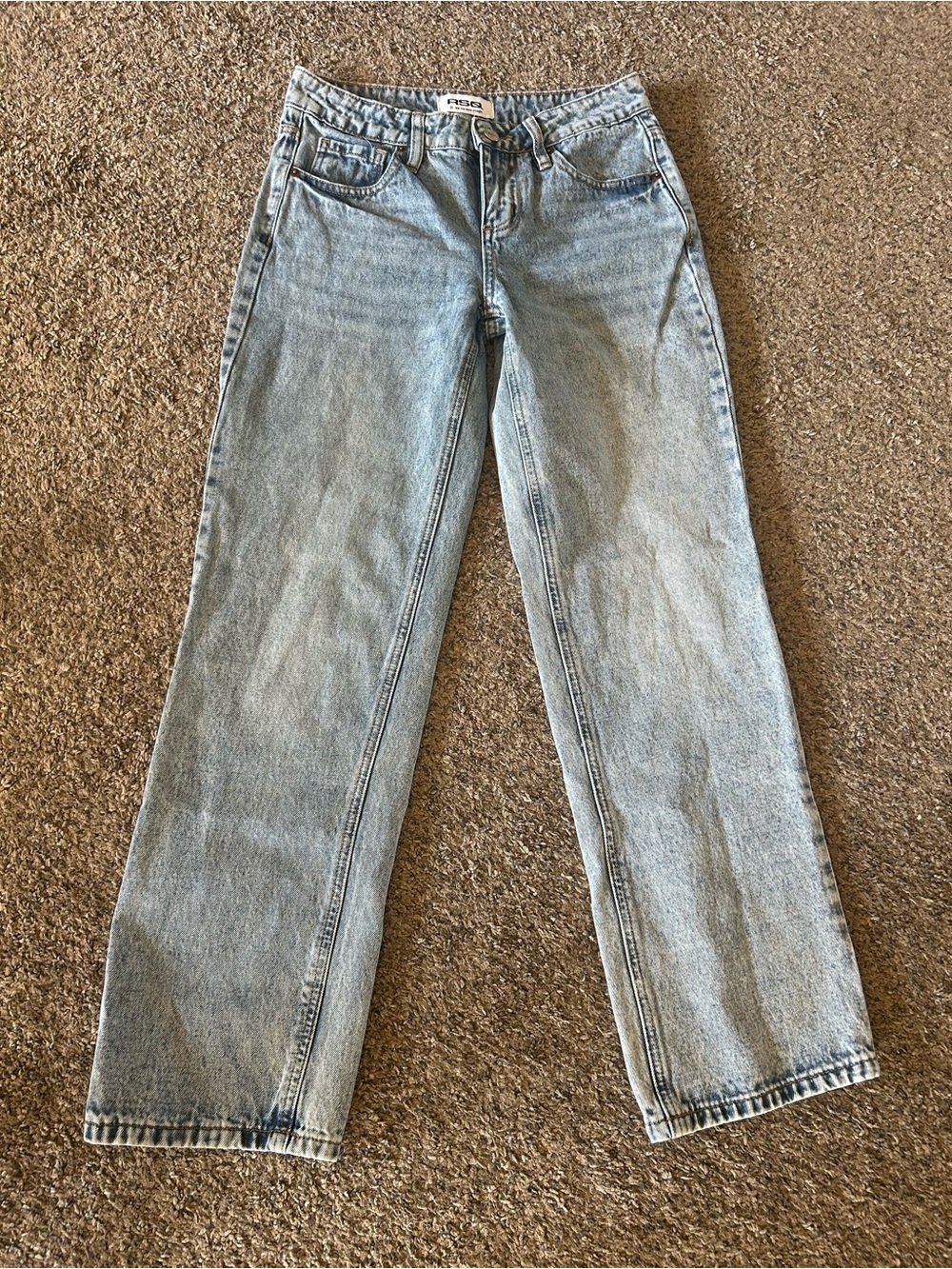 RSQ Light Blue Low Rise Loose Straight Jeans